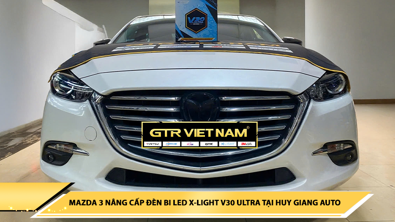 MAZDA 3 NÂNG CẤP ĐÈN BI LED X-LIGHT V30 ULTRA TẠI HUY GIANG AUTO - HÀ NỘI